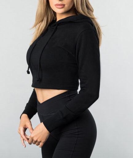 Crop Hoodie long Sleeve sweatshirt