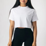 Crop Top White Sport Women T-shirt