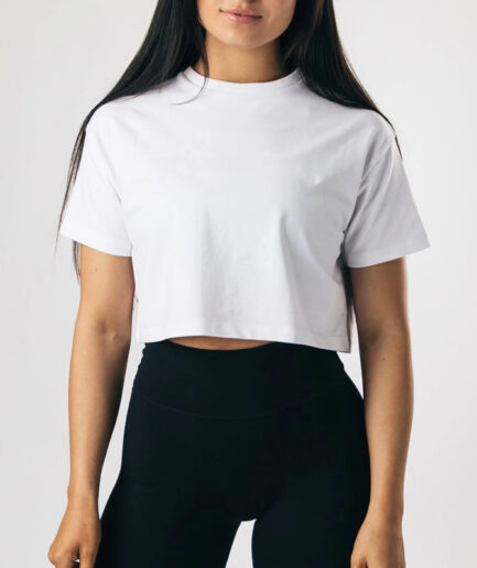 Crop Top White Sport Women T-shirt