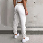 white casual comfy cotton oversized harem track womens jogging pants