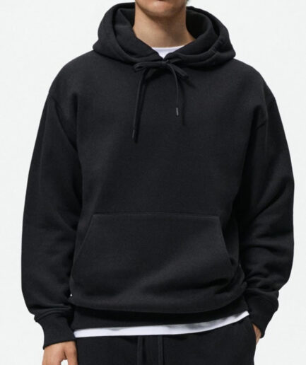 Black Blank Pullover Hoodie