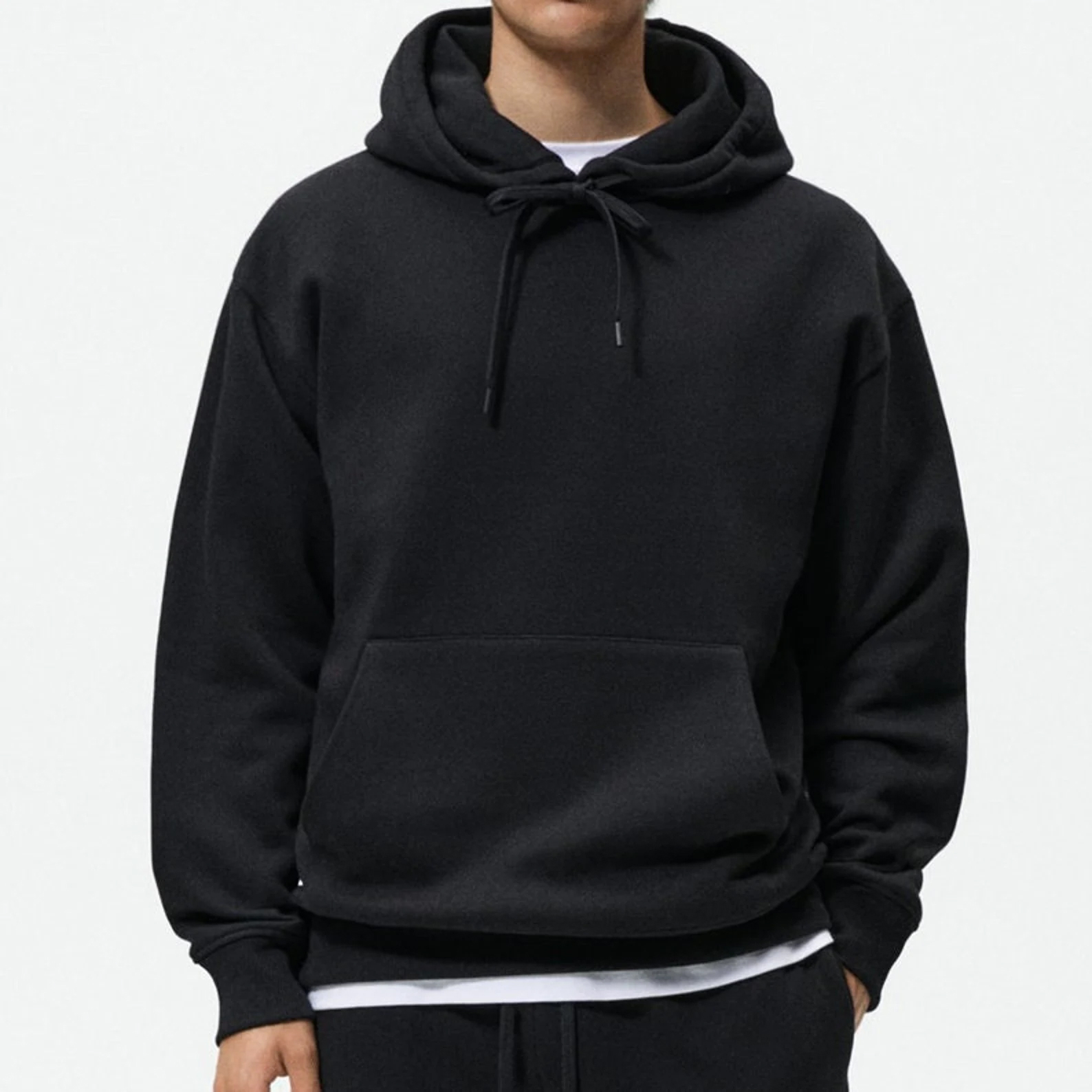 fresh-blank-black-hoodie Black Blank Pullover Hoodie
